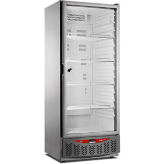 Ventilated fridge, 525 liters, glass door, GN2/1+600x400, stainless steel