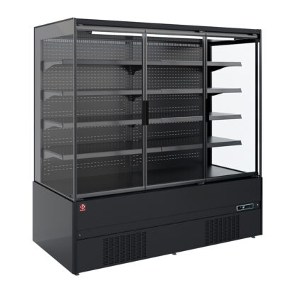 Refrigerated wall element, self-service, swing doors - FULL BLACK
