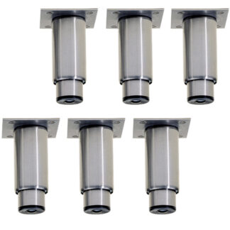 Kit 6 adjustable feet in stainless steel for cupboards