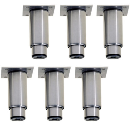 Kit 6 adjustable feet in stainless steel for cupboards