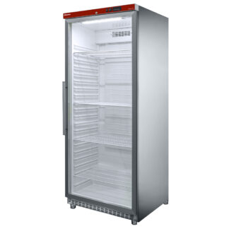 Ventilated refrigerator GN 2/1, glass door, 600 liters. stainless steel