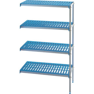 Corner rack in anodised aluminium 4 levels  "Modular Rack