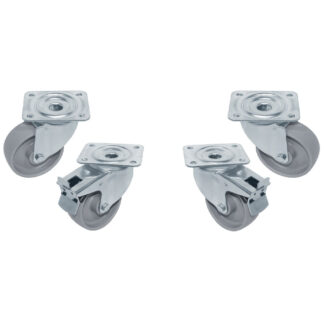 Kit 4 swiveling castors Ã˜100 cupboards, 2 with brakes