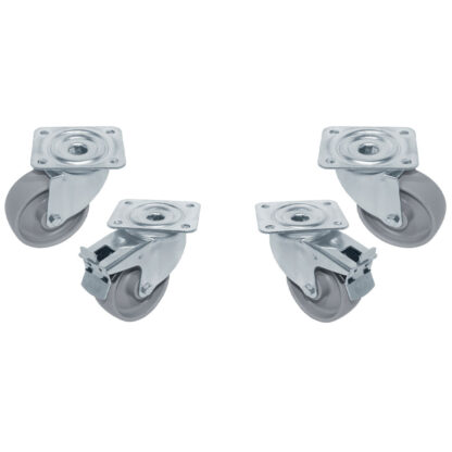 Kit 4 swiveling castors Ã˜100 cupboards, 2 with brakes