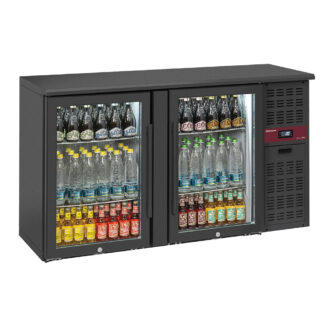 Bottle cooler 2 glass doors, 320 liters, adjustable feet