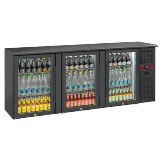 Bottle cooler 3 glass doors, 500 liters, adjustable feet