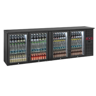 Back Bar Cooler 4 glass doors, 620 liters, adjustable feet