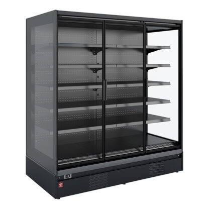 Refrigerated wall element, self-service, swing doors - FULL BLACK