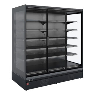 Refrigerated wall element, self-service, swing doors - FULL BLACK