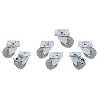 Kit 7 SST castors for tables, swiveling, 2 with brakes