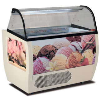 Ice cream display case, 10 trays 5 Lit, with reserve