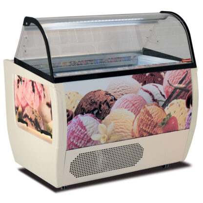 Ice cream display case, 10 trays 5 Lit, with reserve
