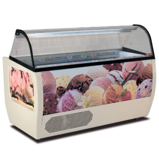 Ice cream display case, 13 trays 5 Lit, with reserve