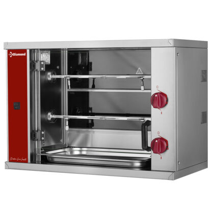Vitroceramic chicken roaster, 2 spits (6 chickens) SMALL