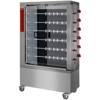 Vitroceramic chicken roaster, 6 spits (36 chickens)