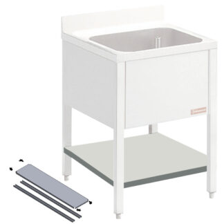 Removable lower shelf for sink