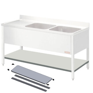 Removable lower shelf for sink