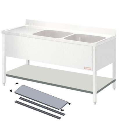 Removable lower shelf for sink