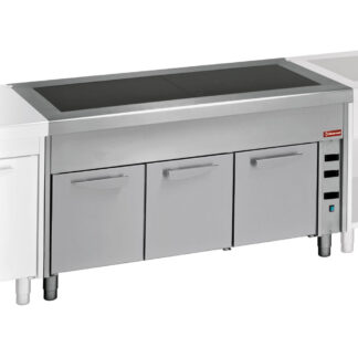 Vitro-ceramic unit on heated cupboard 4x GN 1/1
