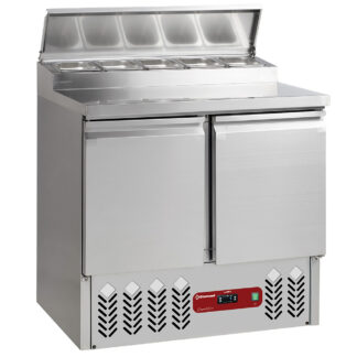 Refrigerated preparation table, 2 doors GN 1/1, refrigerated structure 5x GN1/6-150 mm