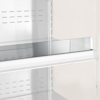Productstop in plexiglass, shelf 2500 mm