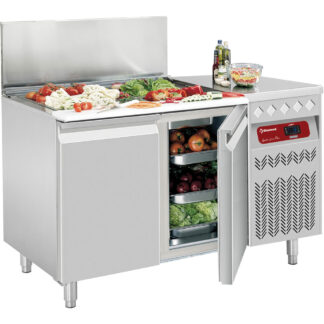 Ventilated cooling table, 2 doors GN 1/1, 260 Lit. with refrigerated structure