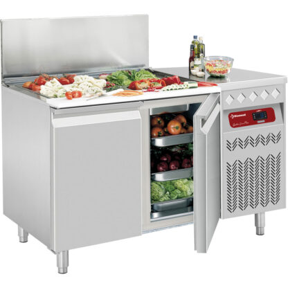 Ventilated cooling table, 2 doors GN 1/1, 260 Lit. with refrigerated structure