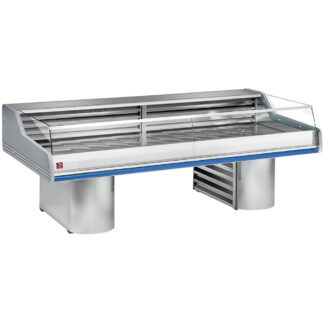 Refrigerated display counter with glass " Self-Service ", on bases