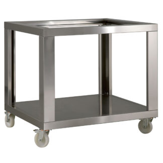 Imitation stainless steel" support for 2x GL4/33, wheels, 2 with brakes