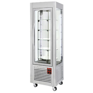 Panoramic display, 5 rotating plates, 360 LT, stainless steel.