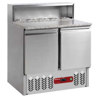 Refrigerated preparation table 2 doors GN 1/1, 240 Lit, refrigerated structure 5x GN1/6-150 mm