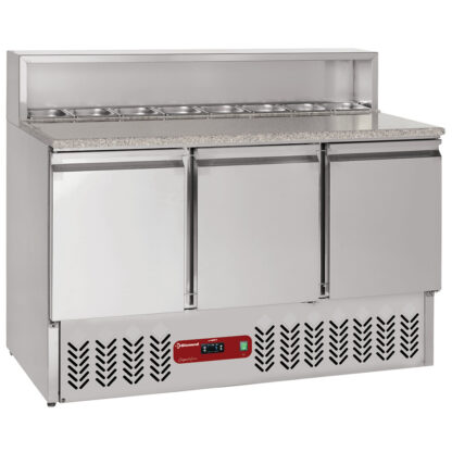 Preparation table 3 doors GN 1/1, 380 Lit, refrigerated structure 8x GN1/6-150 mm