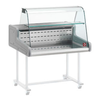 Refrigerated display counters - curved glass panel