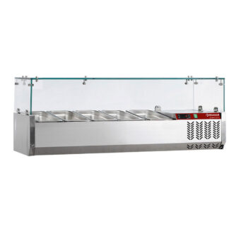 Refrigerated structure 5x GN 1/4 - 150 mm, with sneezeguard