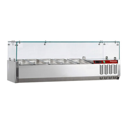 Refrigerated structure 5x GN 1/4 - 150 mm, with sneezeguard