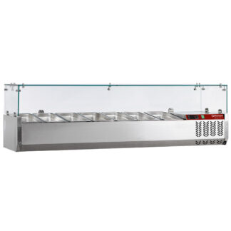 Refrigerated structure 7x GN 1/4 - 150 mm, with sneezeguard