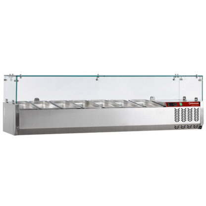 Refrigerated structure 7x GN 1/4 - 150 mm, with sneezeguard