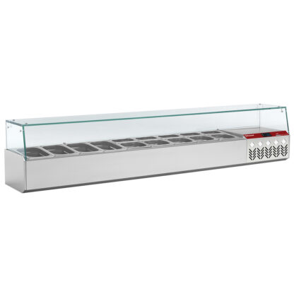 Refrigerated structure 4x GN 1/4, 5x GN 1/6, 5x GN 1/9 with right glass