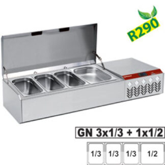 Refrigerated structure GN 3x1/3, 1x1/2, with lid