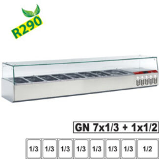 Refrigerated structure GN 7x 1/3, 1x 1/2 with right glass