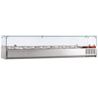 Refrigerated structure 10x GN 1/4 - 150 mm, with sneezeguard