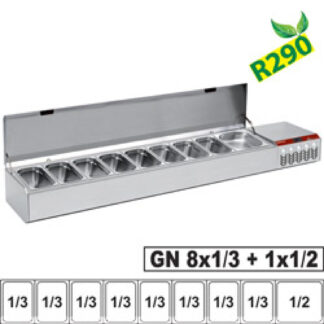 Refrigerated structure GN 8x1/3, 1x1/2, with lid