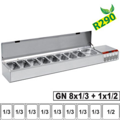 Refrigerated structure GN 8x1/3, 1x1/2, with lid