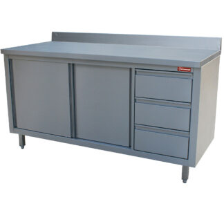Cupboard 2 sliding doors, 3 drawers, wall