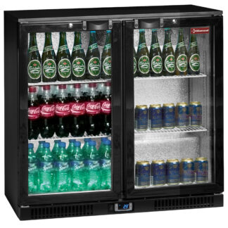 Ventilated bottle cooler, "Back Bar", 2 swingdoors