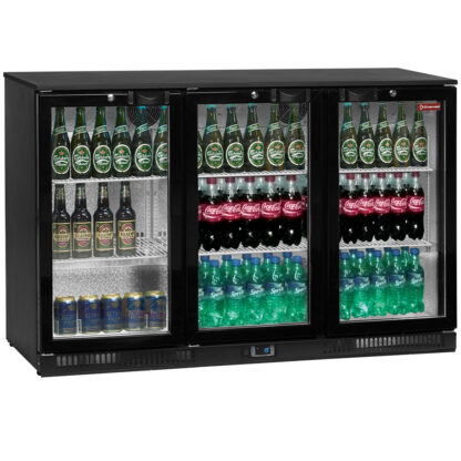 Ventilated bottle cooler, "Back Bar", 3 swing doors