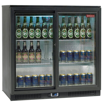 Ventilated bottle cooler, "Back Bar", 2 sliding doors