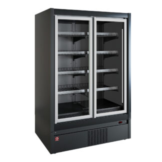 Wall-mounted freezer element, self-service, swinging doors - Black decor