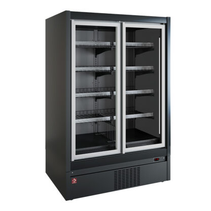 Wall-mounted freezer element, self-service, swinging doors - Black decor