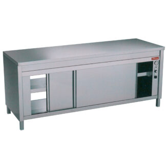 Working table on heating cupboard "pass through"